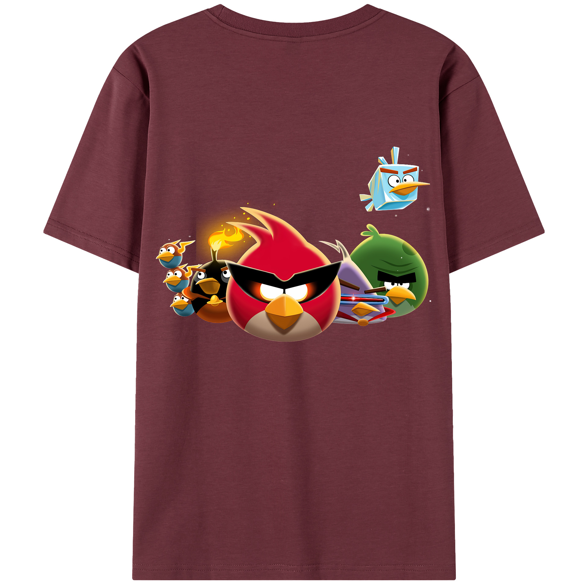 （画像用） Angry Birds アングリーバード 綿100％半袖Tシャツ（背面プリント）